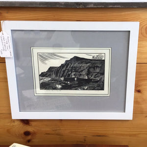 Herbert Ogden Waters Wood Engraving "Devonshire Cliffs..." 16x20