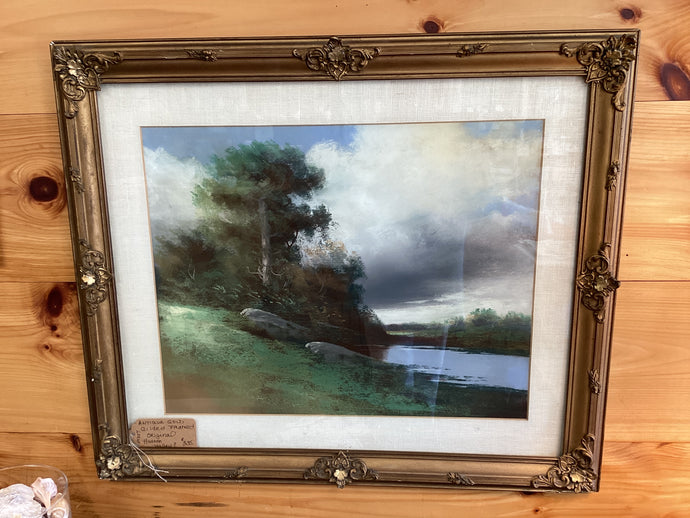 Antique Gilded Framed Hudson Valley Original 24x27