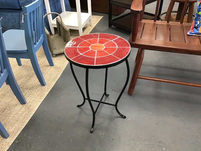 Round Red Tile Top Stand 21