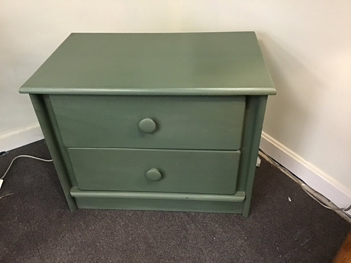 Small Green Painted 2 Drawer Dresser 27x17x21