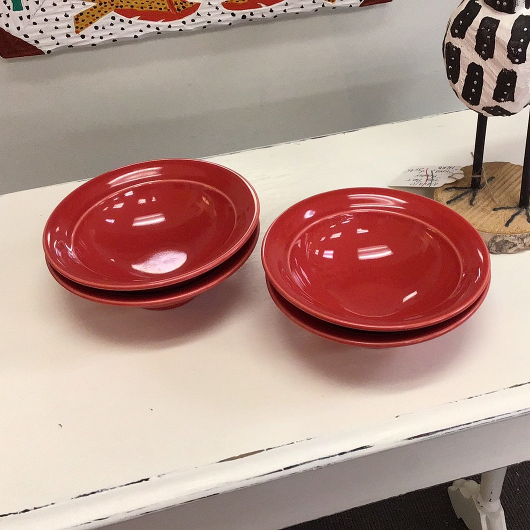 Vintage Syracuse China Red Cereal Bowls - 4