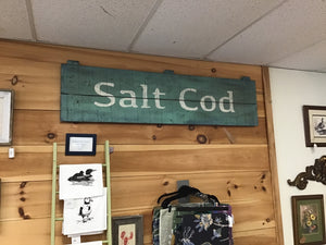 Salt Cod Wood Sign 61 x 15