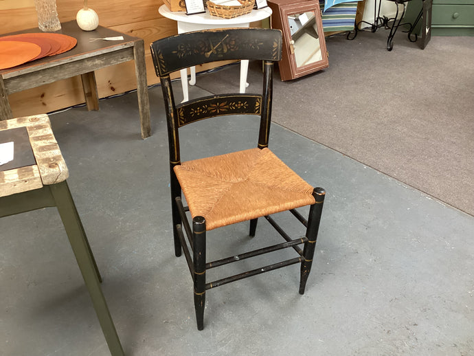 Antique Hand Painted Rush Seat Chair