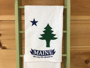 Maine Flag Tea Towel 27" Square