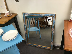Blue Patterned Frame Mirror 25x32