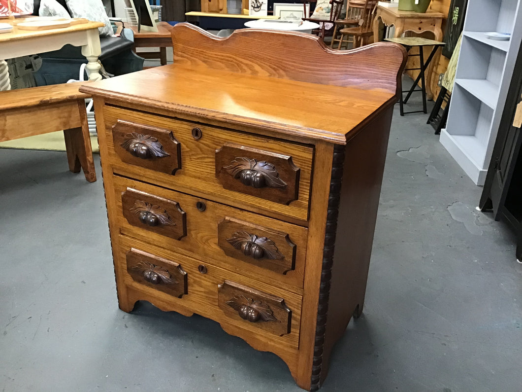 Antique Oak Dresser Acorn Pulls 30z17x30