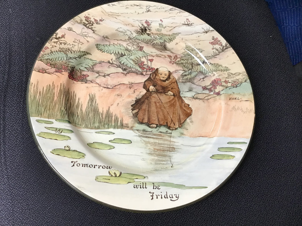 Antique Royal Doulton Monks & Mottoes Plate