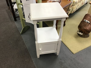White Side Table/Stand with Door 15" sq x29h