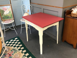 Vintage Red Top Hoosier Table