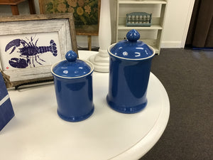 Williams Sonoma Blue Canister Set 2