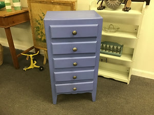Small Blue 5 Drawer Dresser 18x12x35h