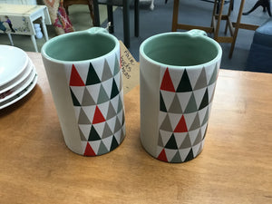 Pair Starbucks Christmas Tree Mugs