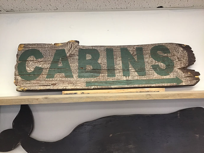 Vtg Cabins  Sign