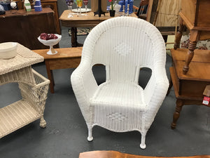 White Resin Wicker Chair