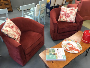 Pair Red Barrel Swivel Chairs
