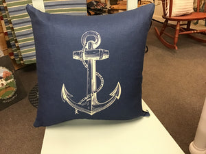 Nautical Striped Pillow Anchor 18"