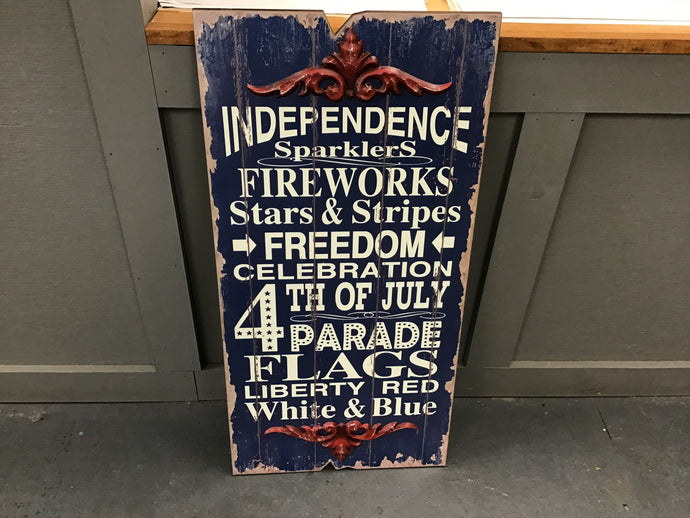 Fourth of July Wood Sign 16x30