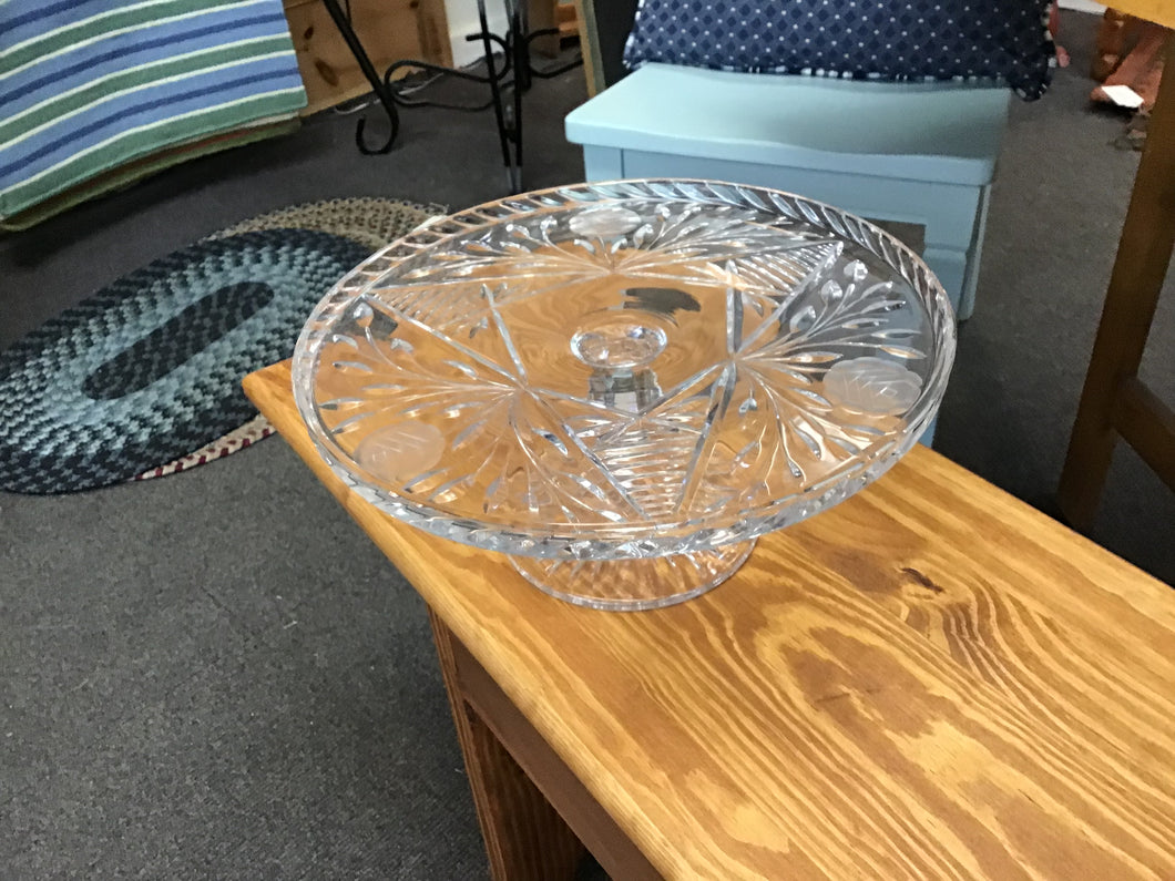 Vintage Cut Glass Cake Stand