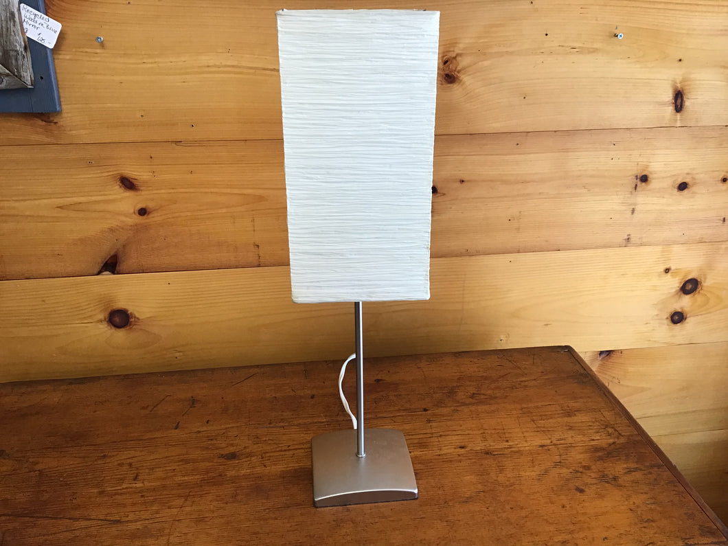 Rice Paper Shade Chrome Lamp