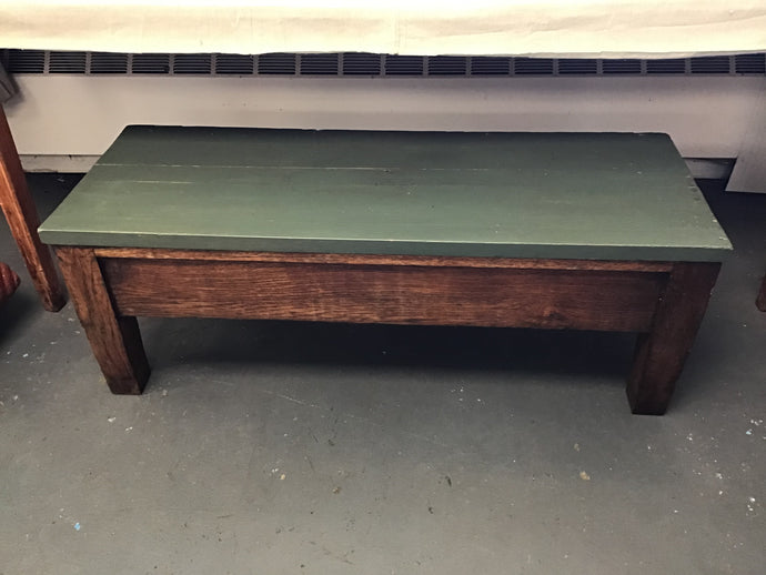 Antique Green Top Bench 41x15x15h