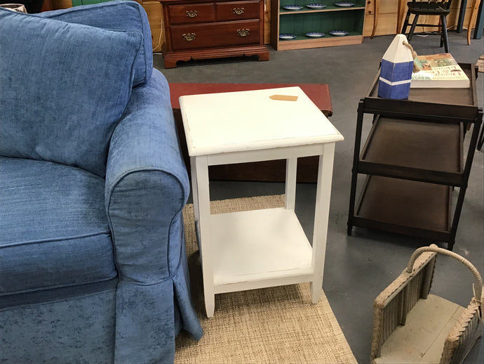 White Shabby Side Table 17x17x26h