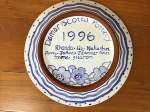 Damariscotta Pottery Plate 9" Blue & White 1996