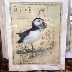 "Puffin" Giclee Print Signed 9x12