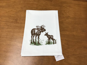 Moose Cotton Tea Towel  27" Square
