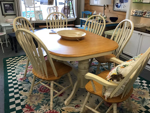 Oval Dining Table & 6 Windsor Chairs