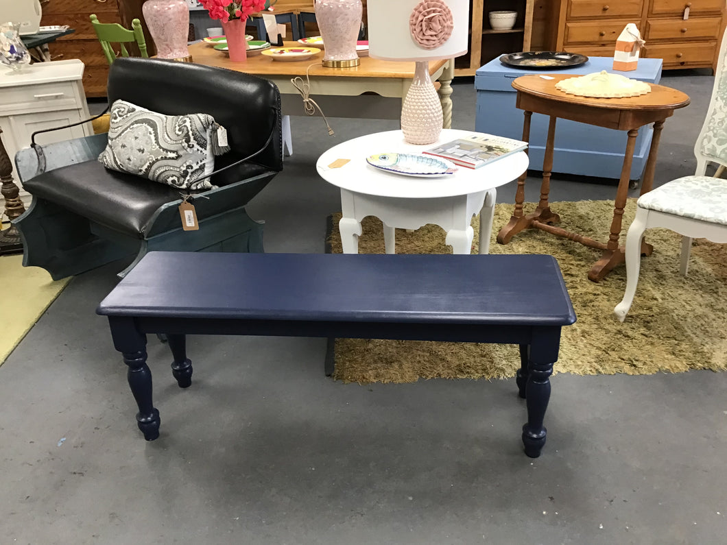 Navy Painted Bench 46 x 15