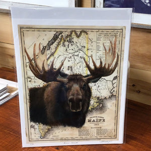 "Bull Moose" Giclee Print Signed 11x14
