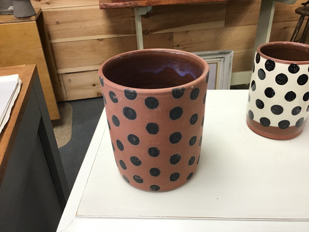 Brown & Black Polka Dot Vase 6