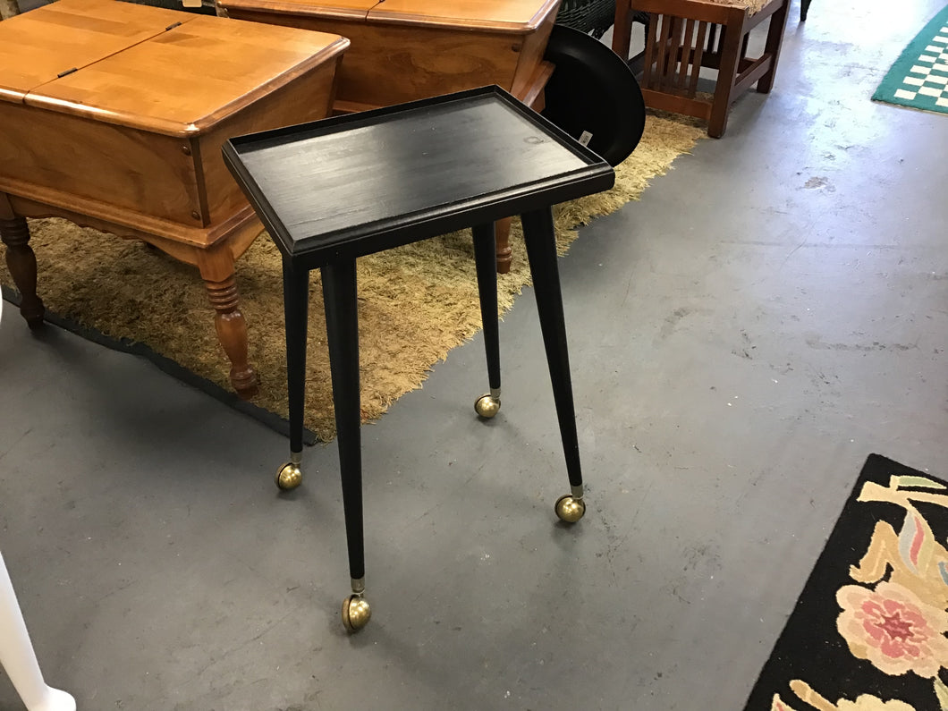 MCM Black Table on Casters