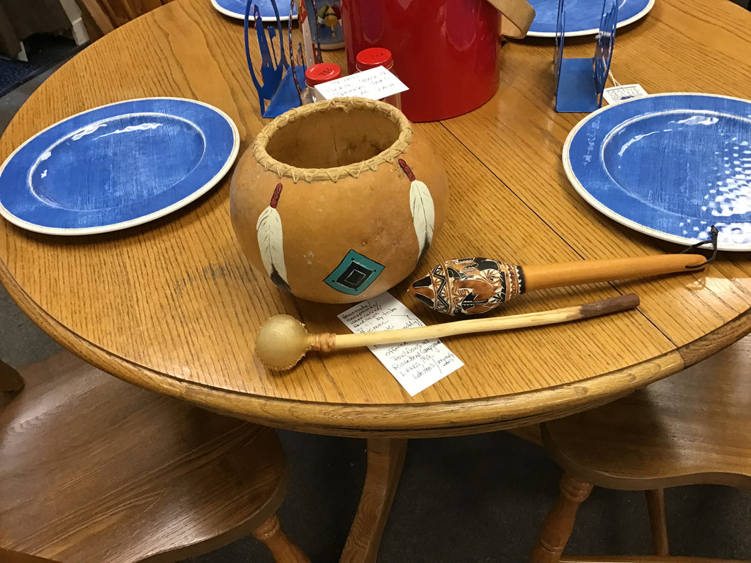 Local NE Native America Gourd Bowl & Shakers