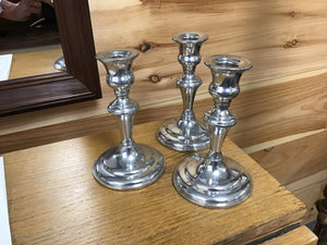 Empire Silver Co Pewter Candlesticks  6"