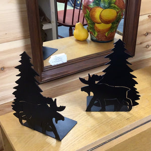 North Country Wind Chimes Moose Bookends