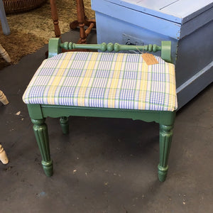 Green Upholstered Dressing Table Stool