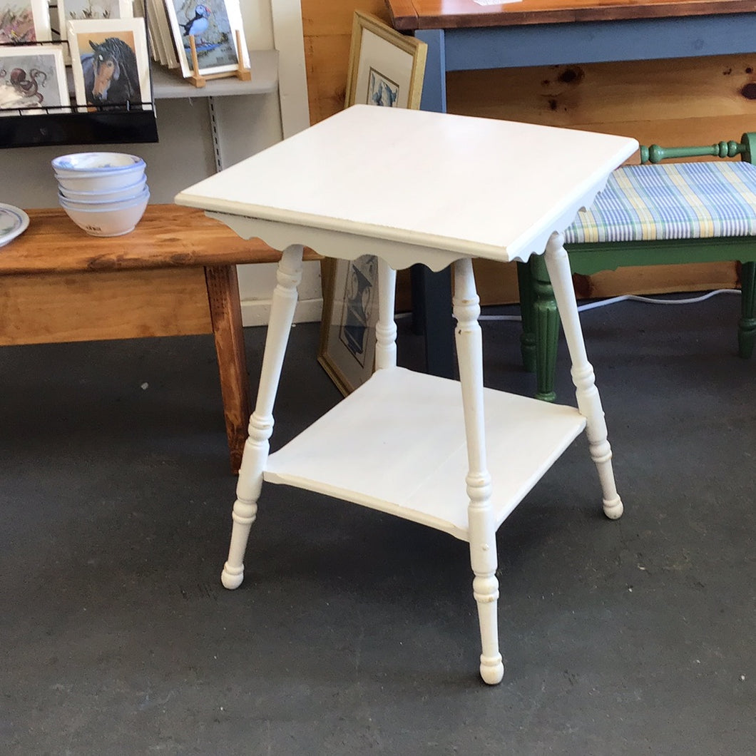 White Square Side Table