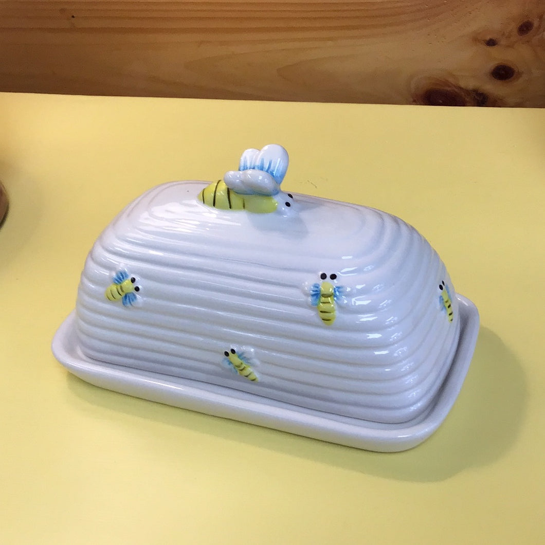 Vintage Bee Covered Butter Dish