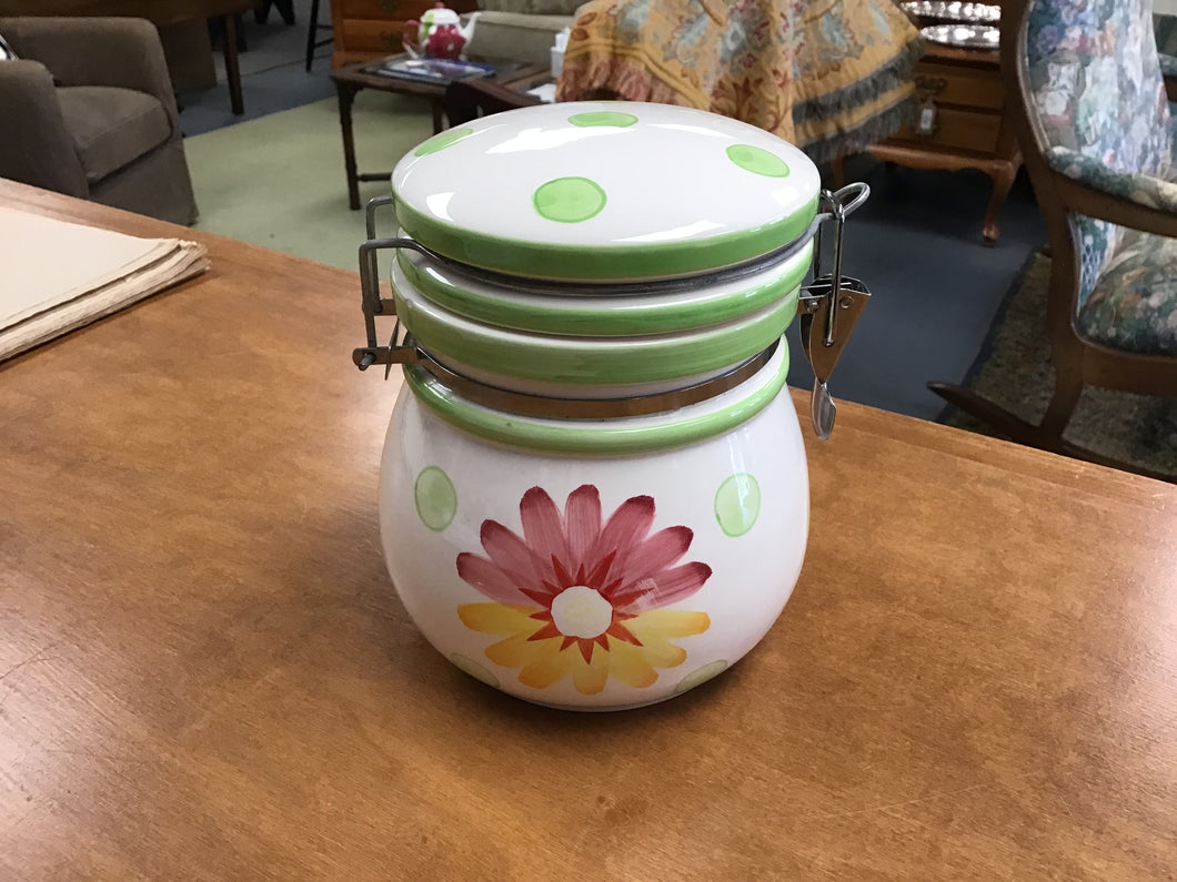 Flowered Canister 7”