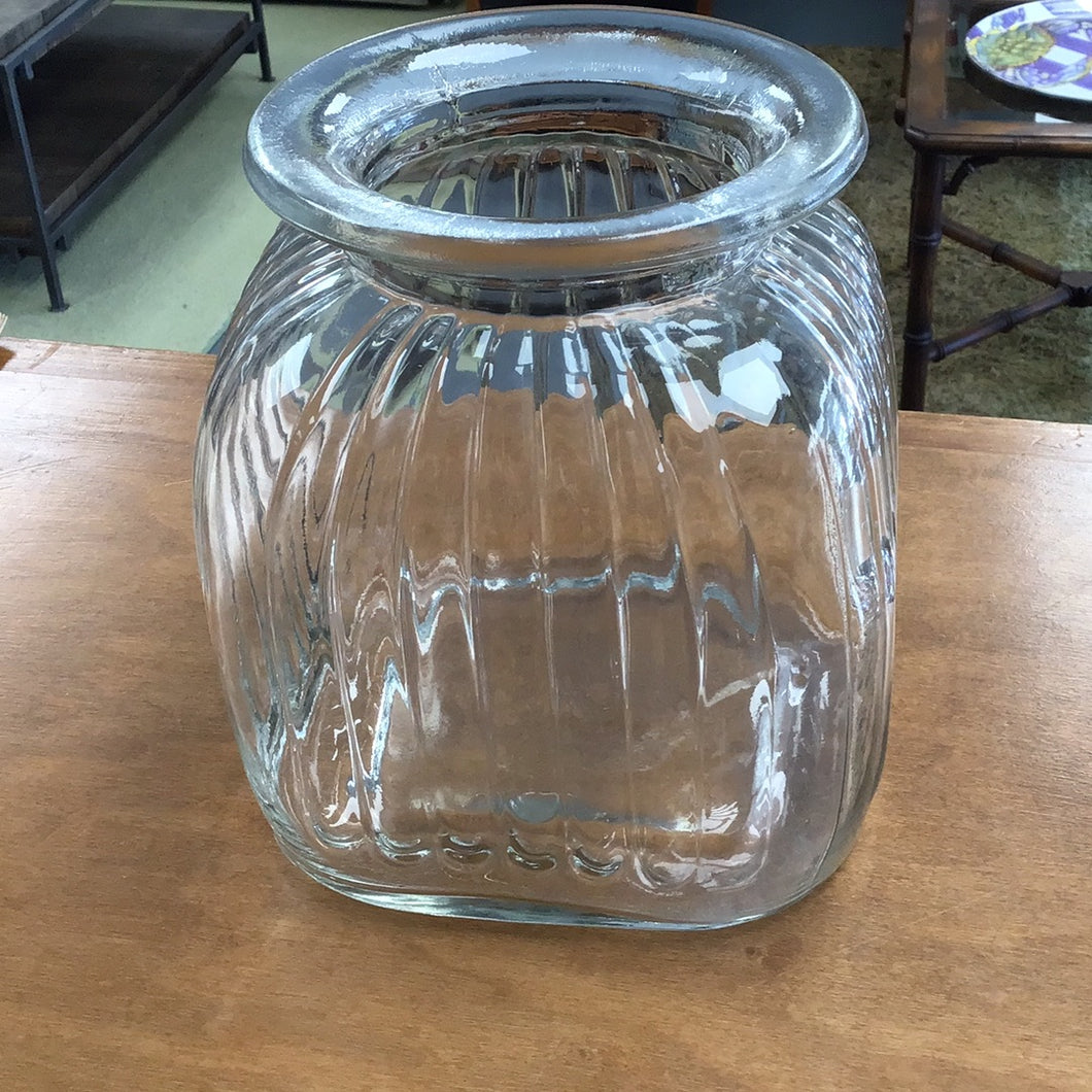 Ribbed Glass Jar