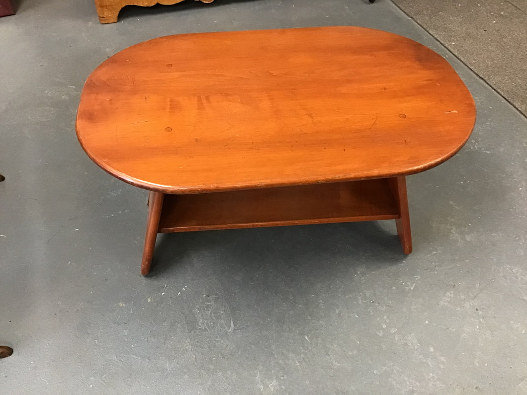 Low Oval Table with Shelf 31 x 20