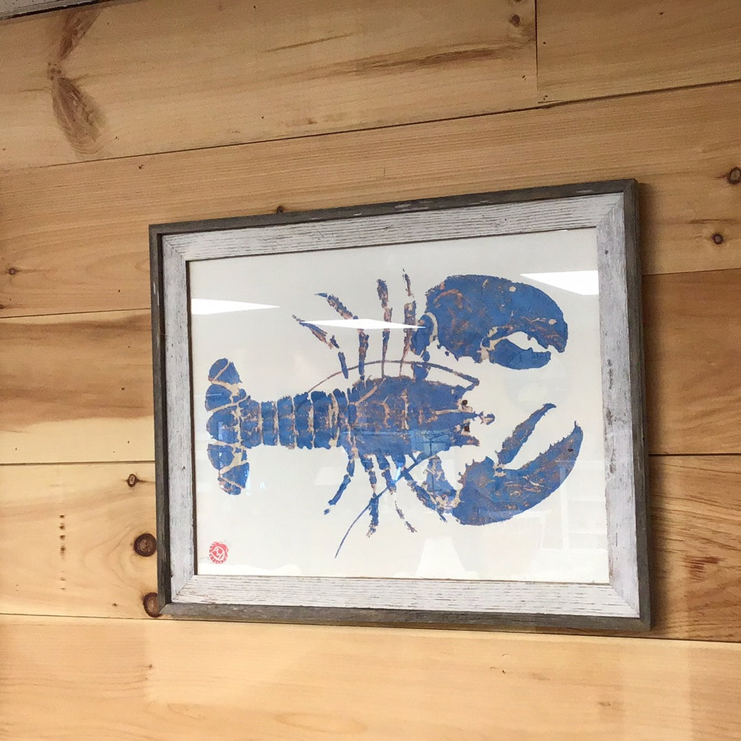 “Cotton Candy” Blue Lobster 22' x 27' Reclaimed Wood Frame
