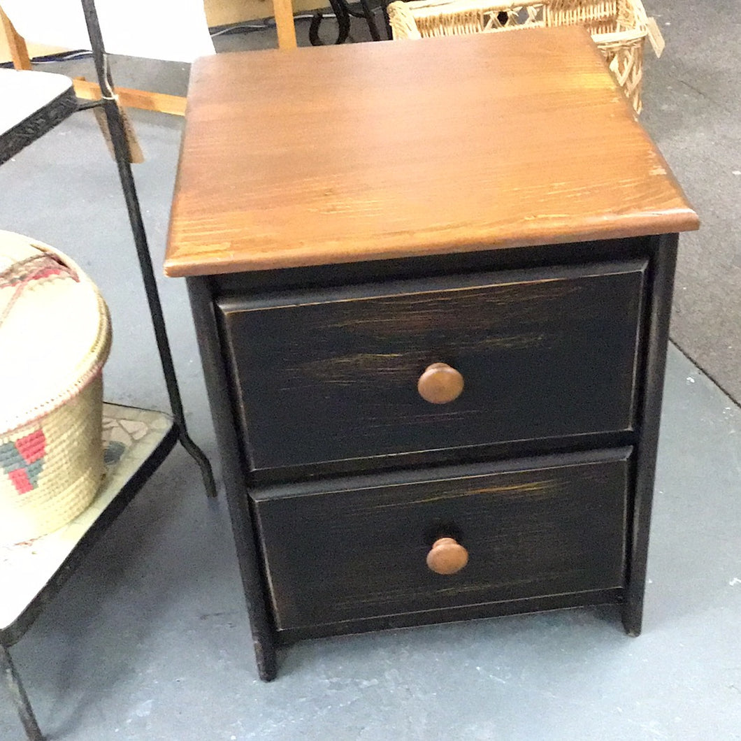 Small Black End Table Wood Top