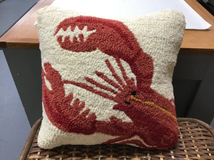 Red Lobster 14” Hooked Pillow