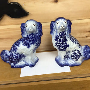 Pair Vtg Staffordshire Style Dogs
