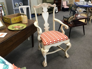 Carved Side Chair orange seat
