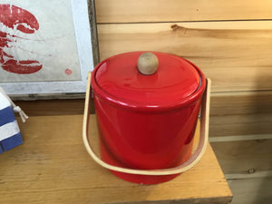 MCM Red Vinyl Ice Bucket