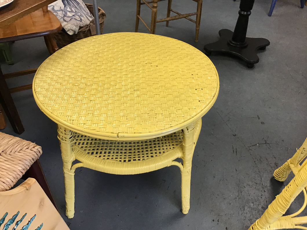 Yellow Wicker Table