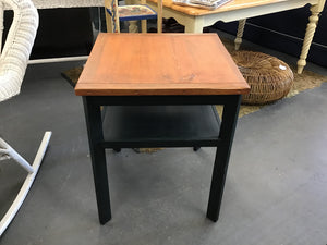Handcrafted Dark Green End Table 28"h x 23" sq
